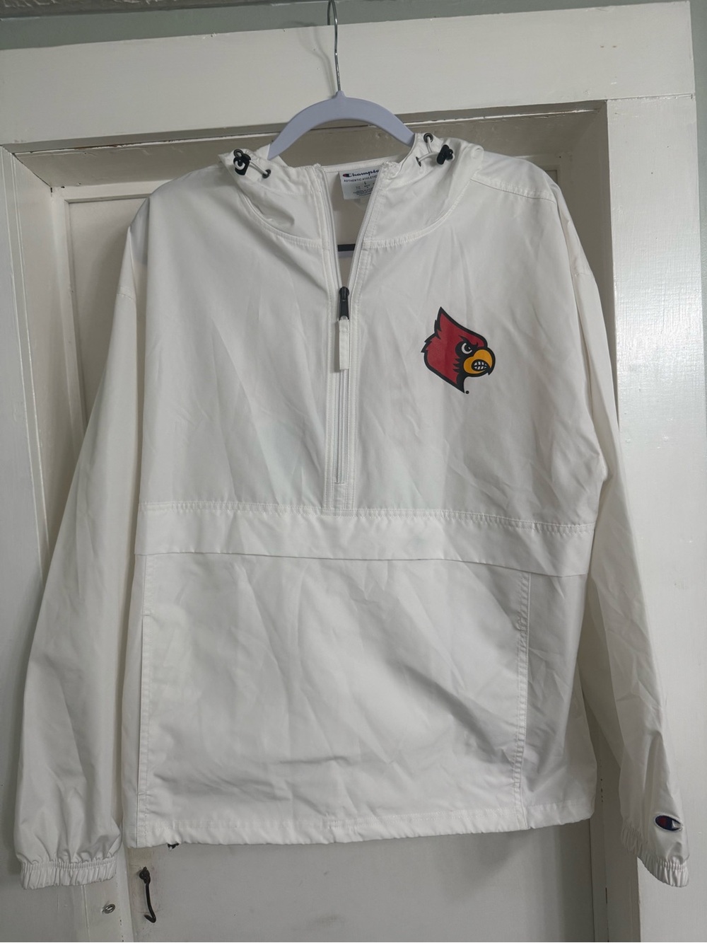 White Champion windbreaker Louisville Cardinals
